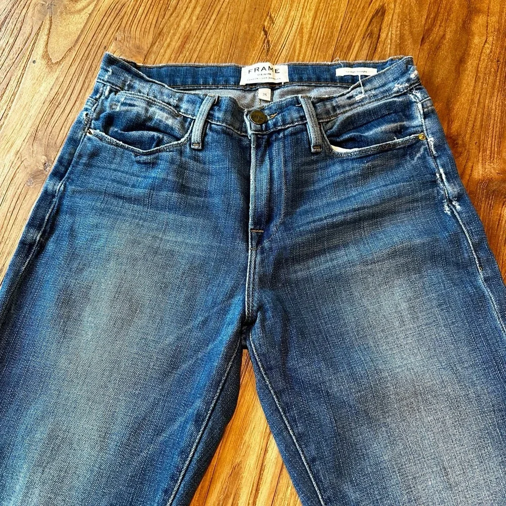 Frame Women’s Le High Straight Leg‎ Merriweather Distressed Denim Jeans